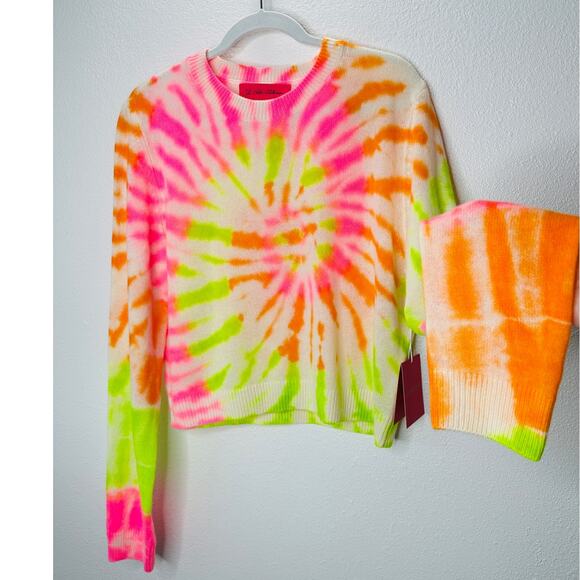 NWT The Elder Statesman Cashmere Spiral Tranquility Crew Sweater  L - Picture 5 of 16